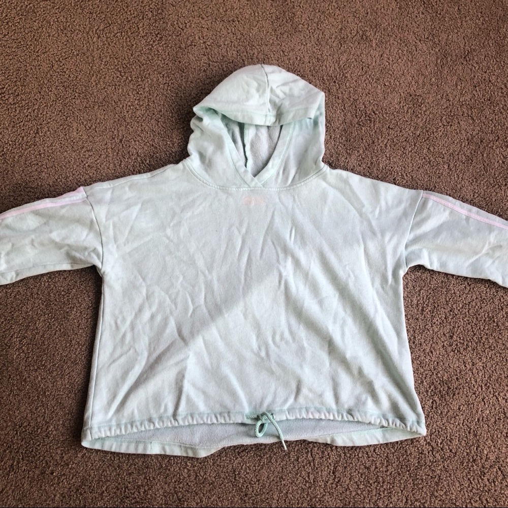 Justice Cinched Cropped Pullover Hoodie